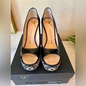 Giuseppe Zanotti 5 inch Paton leather and bamboo heels